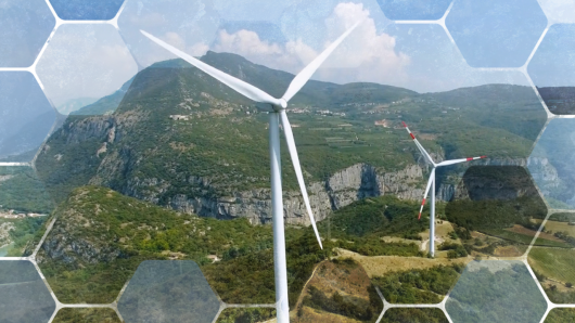 Wind turbine in the hills