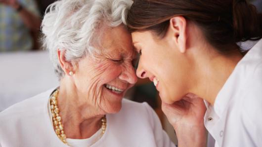 Two women nose to nose