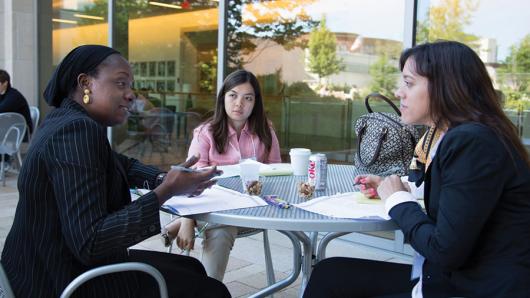 three women in a mediation